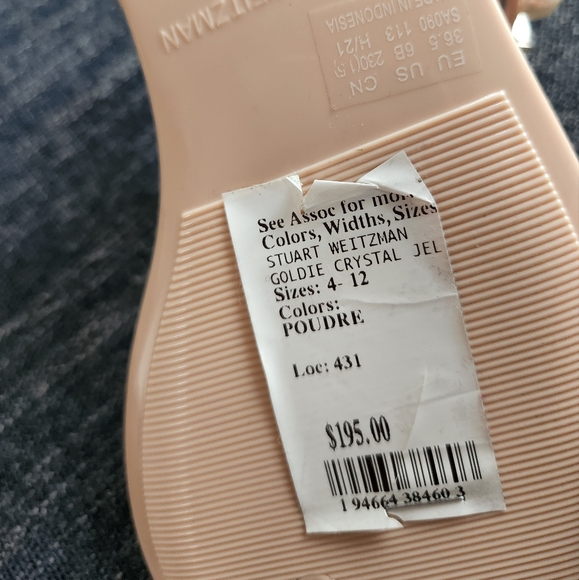 New Stuart Weitzman Goldie Jelly Crystal and Pearls Sandal - Picture 8 of 8